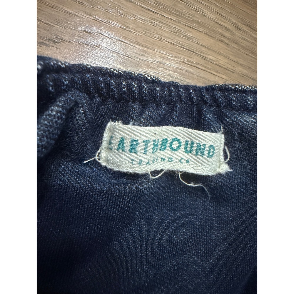 Earthbound Trading Co Blue Acid Wash Flare Bell Bottom Boho Pants Womens Small - Picture 3 of 9